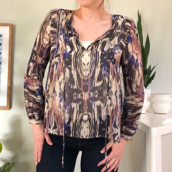 Anthropologie Staring at Stars Long Sleeve Blouse - Picture 2 of 5